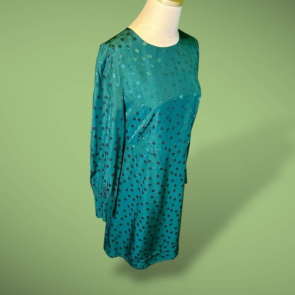 J. Crew ‘Shift Dress in Jacquard Floral Dot’ in “Dark Spruce” Green Size 4 - Picture 16 of 16